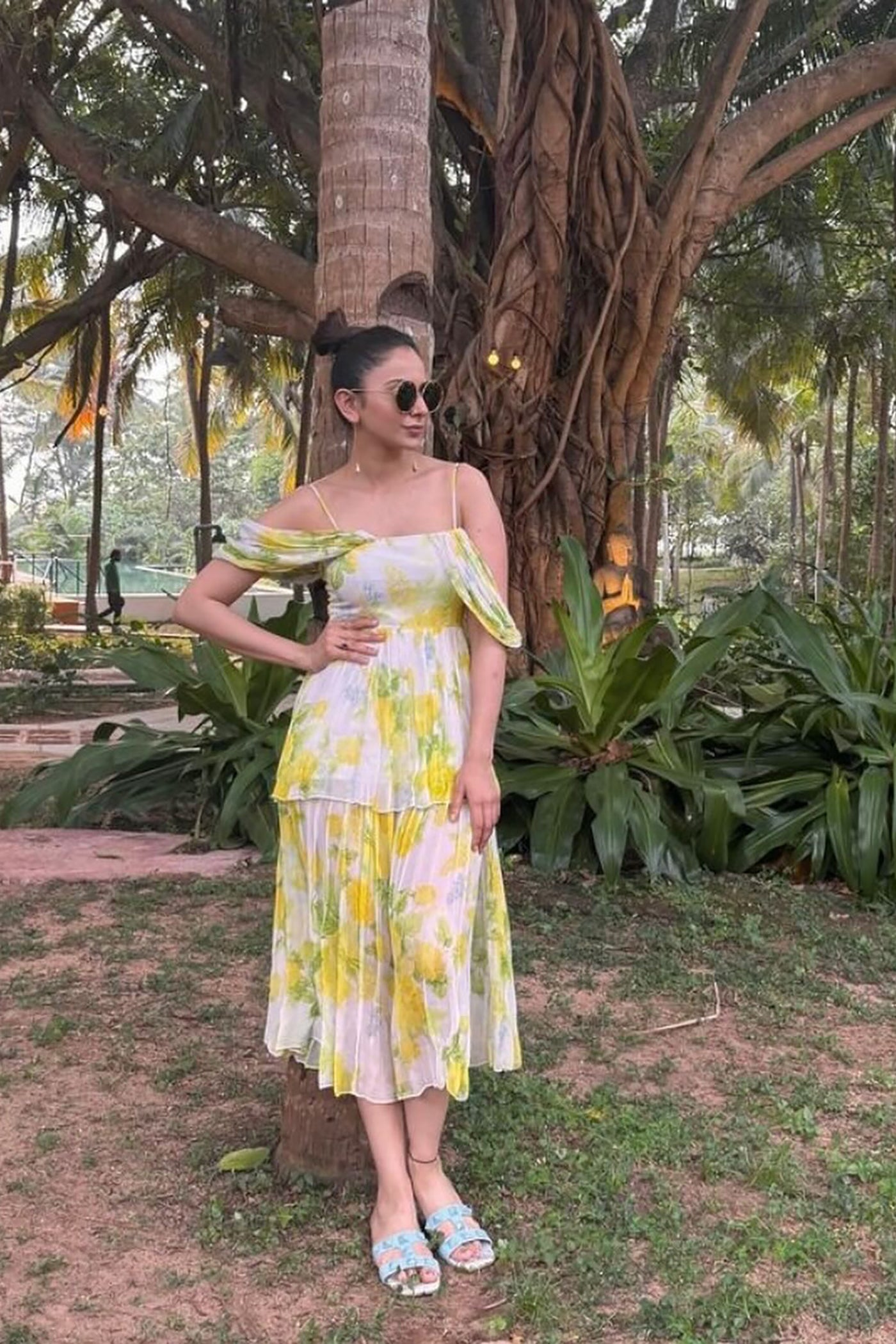 Rakulpreet Singh in Fleur Strappy Midi Dress