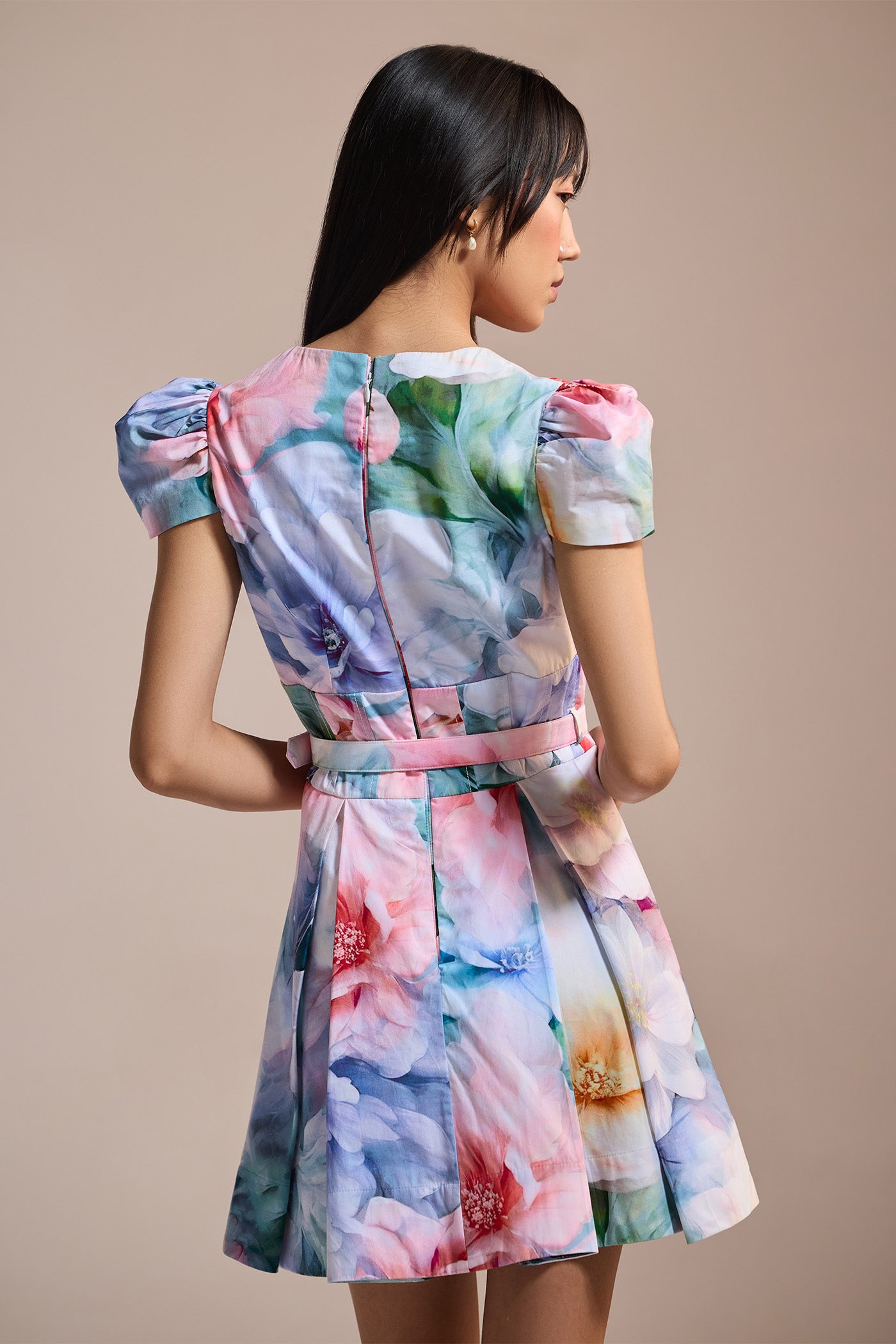 WATERCOLOR GARDEN MINI DRESS