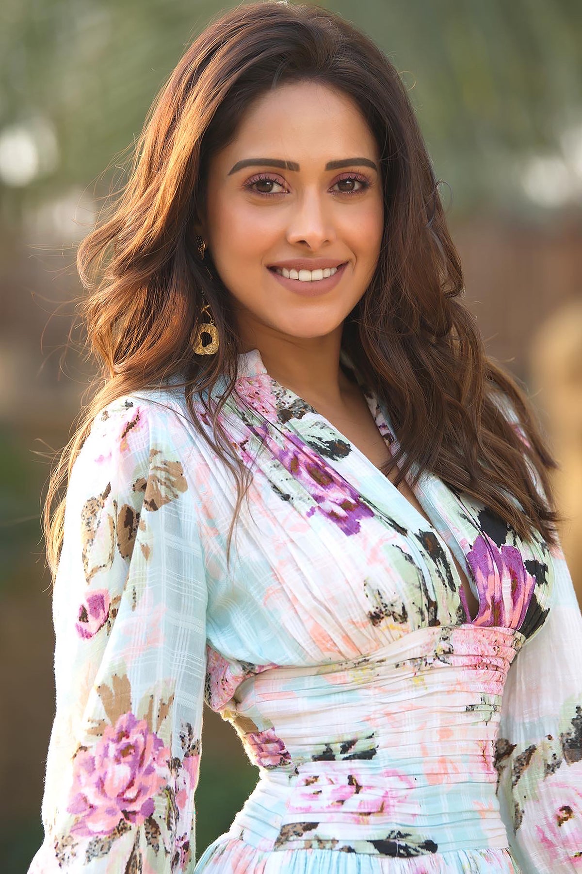 Nusrat Bharucha in Garden Mini Dress