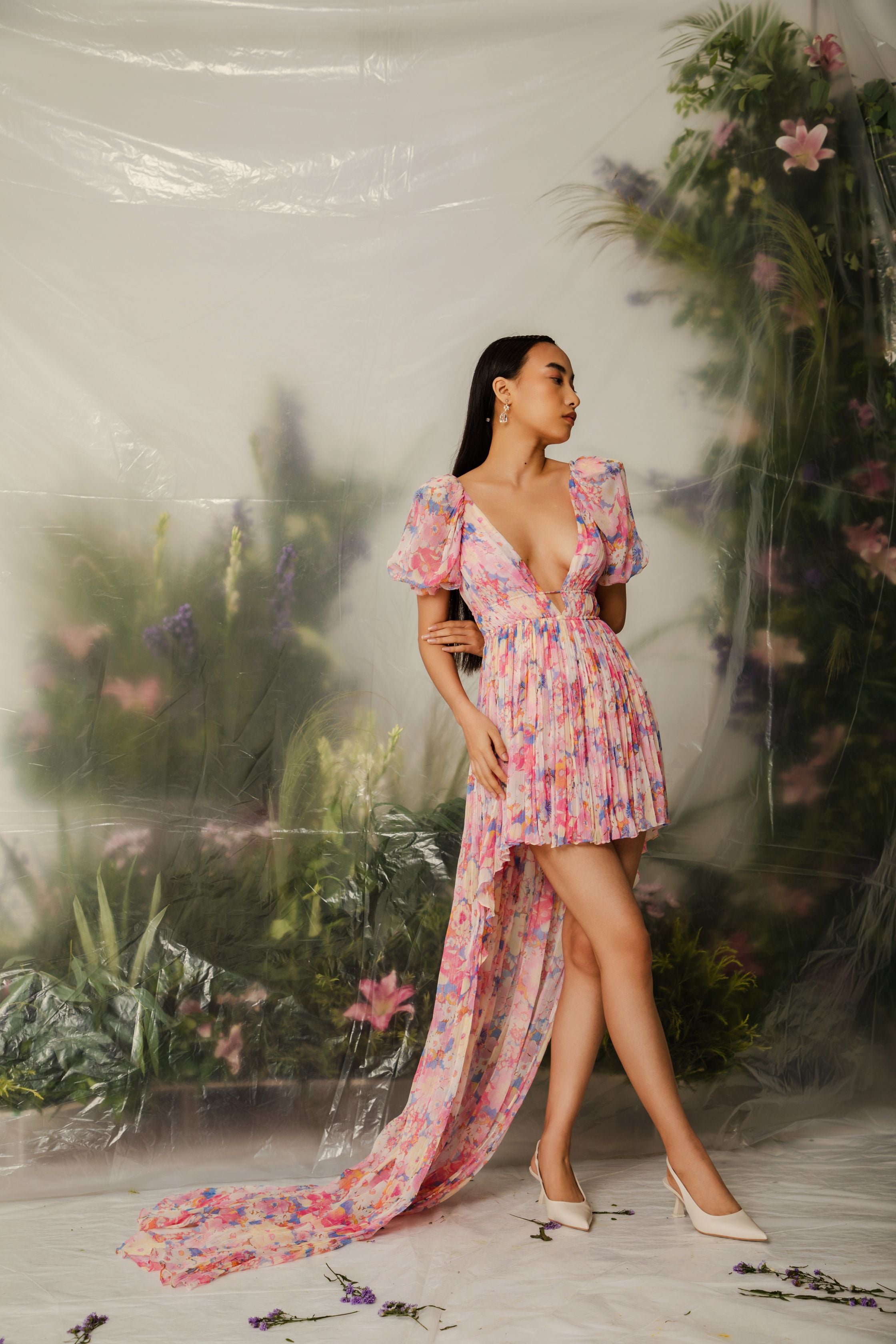 Manami High Low Long Trail Dress