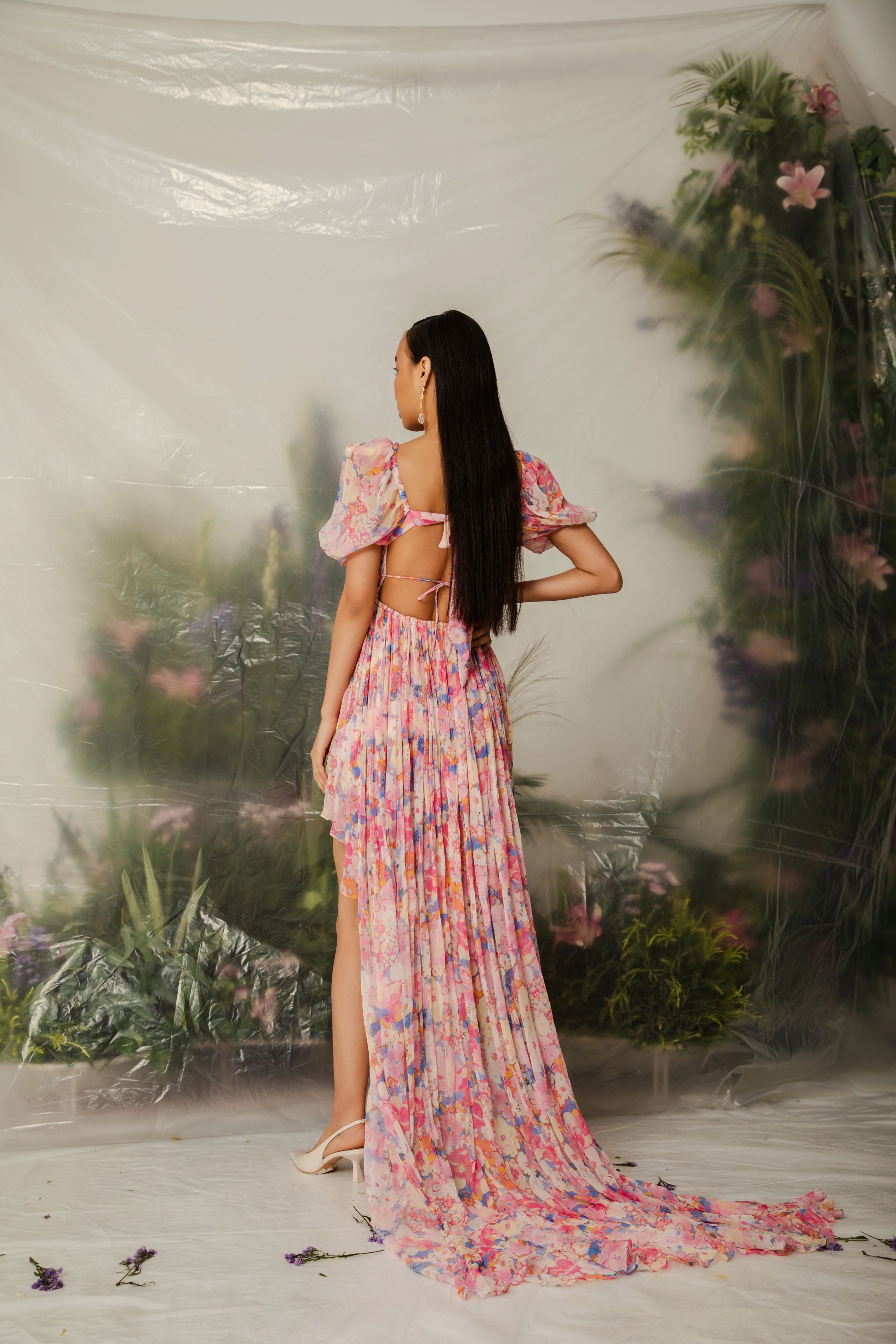 Manami High Low Long Trail Dress