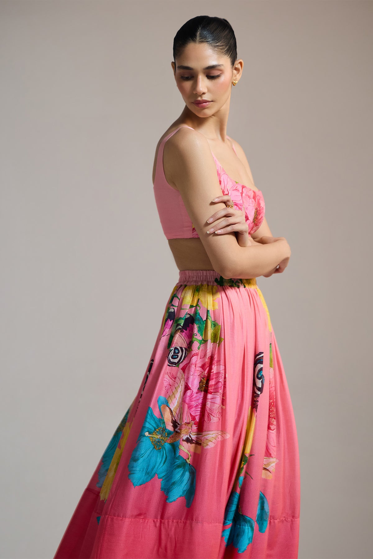 SUNSET HIBISCUS MAXI SKIRT