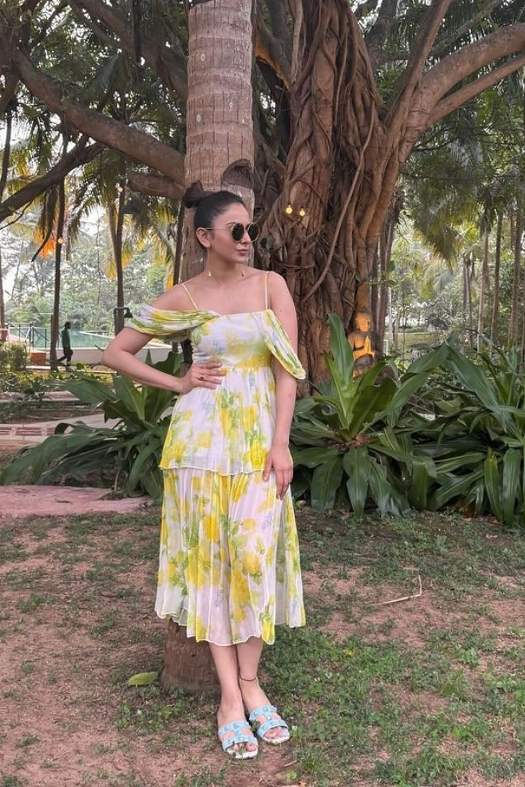 Rakulpreet Singh in Fleur Strappy Midi Dress