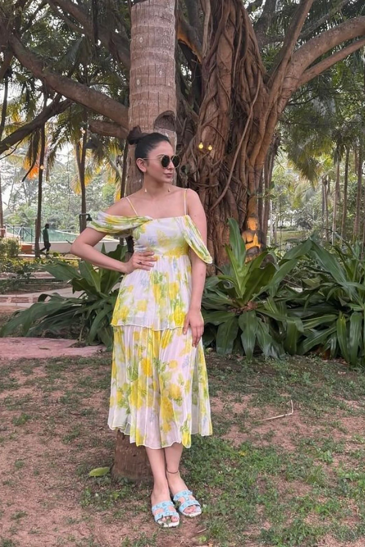 Rakulpreet Singh in Fleur Strappy Midi Dress