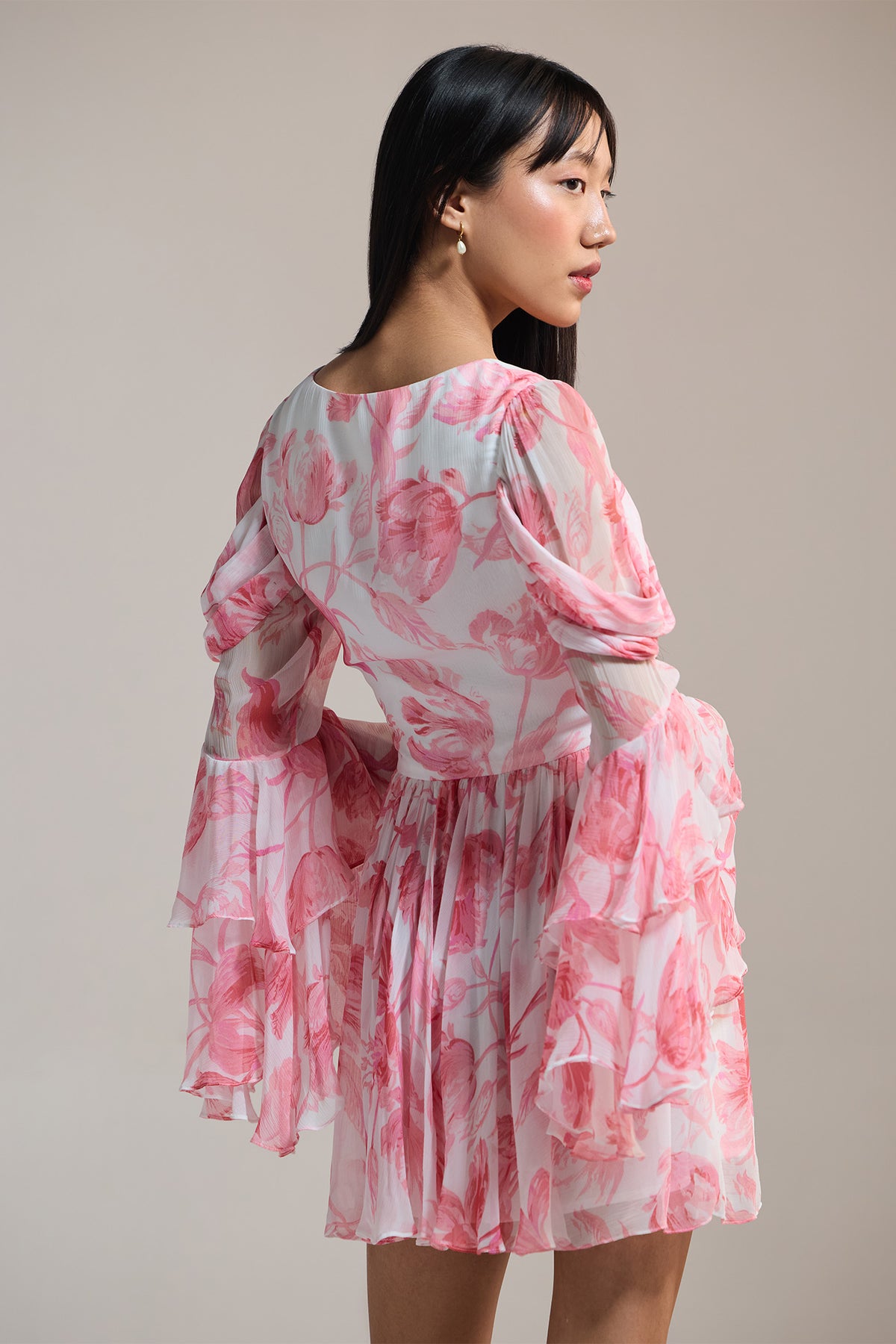 ROSE DRIFT CHIFFON MINI DRESS