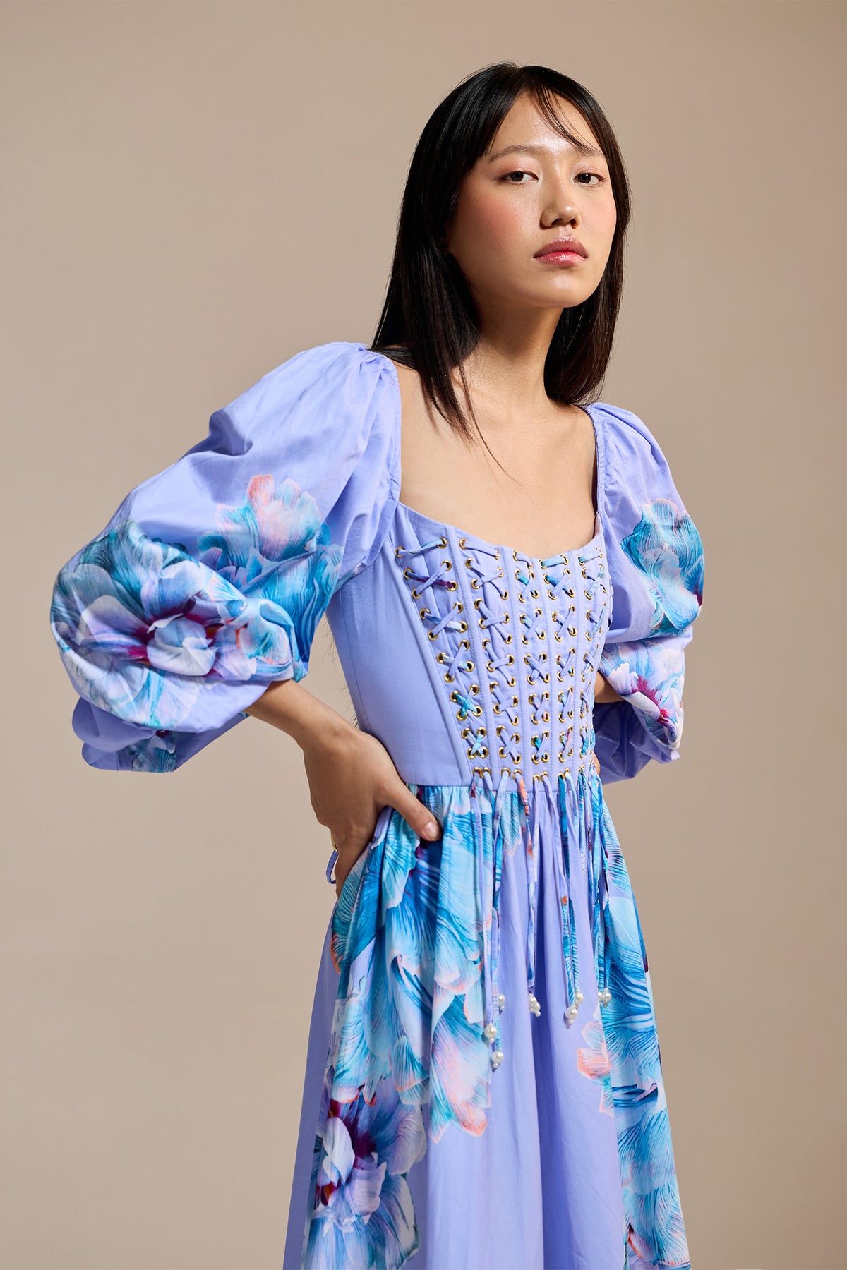 LAVENDER CORSET BLOOM GOWN