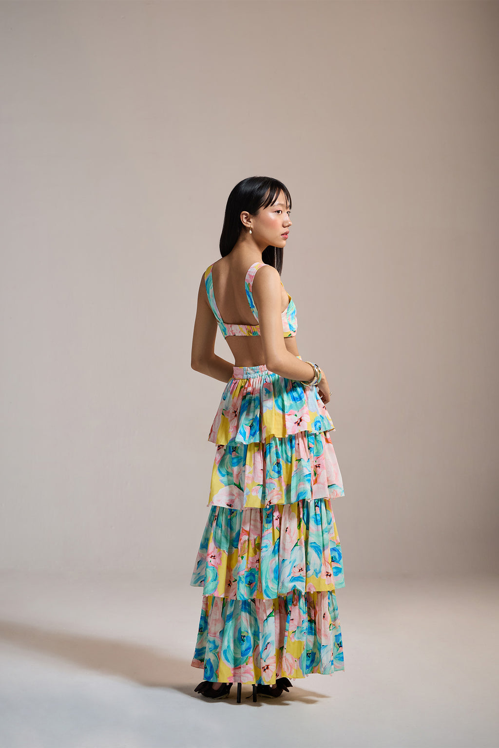SUNBURST GARDEN TIERED SKIRT