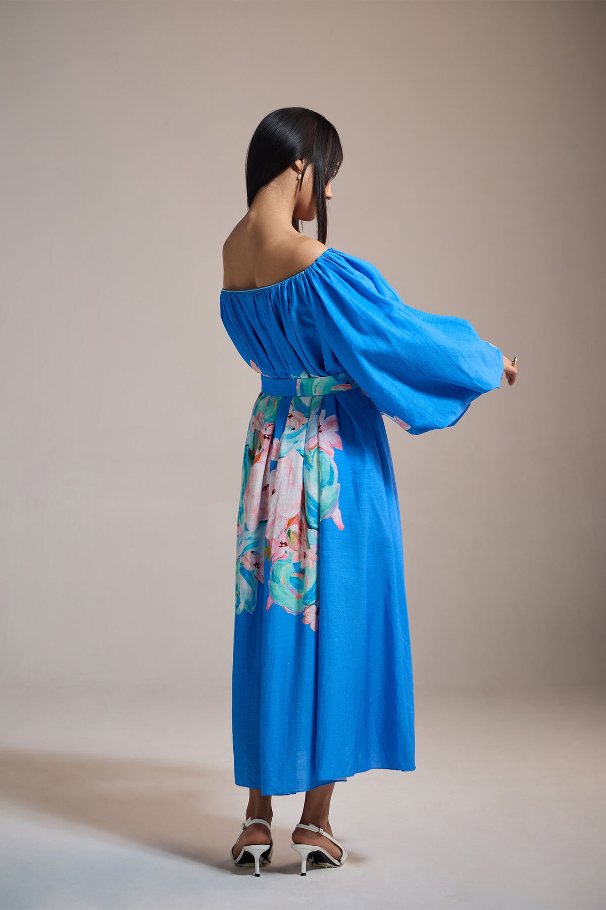BLUE LOTUS BARDOT DRESS