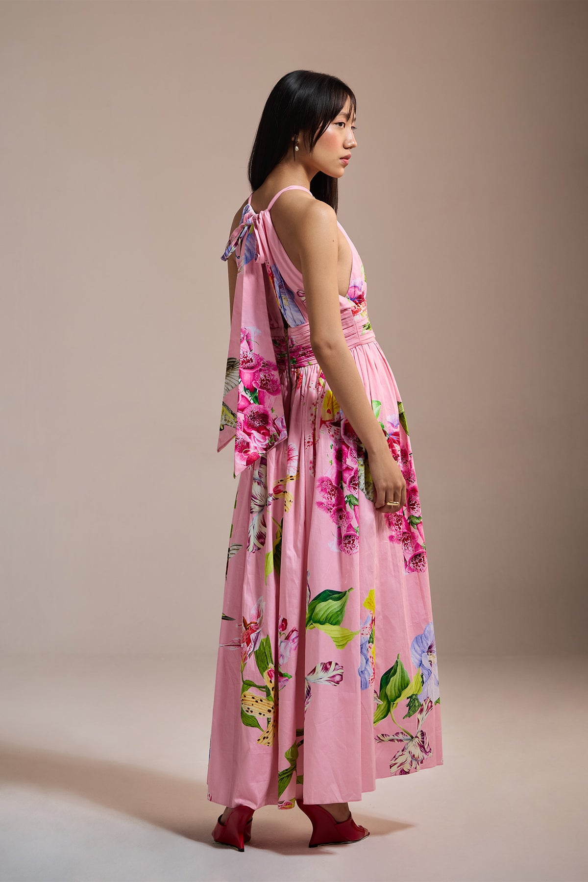 BLOSSOM BREEZE HALTER MAXI DRESS
