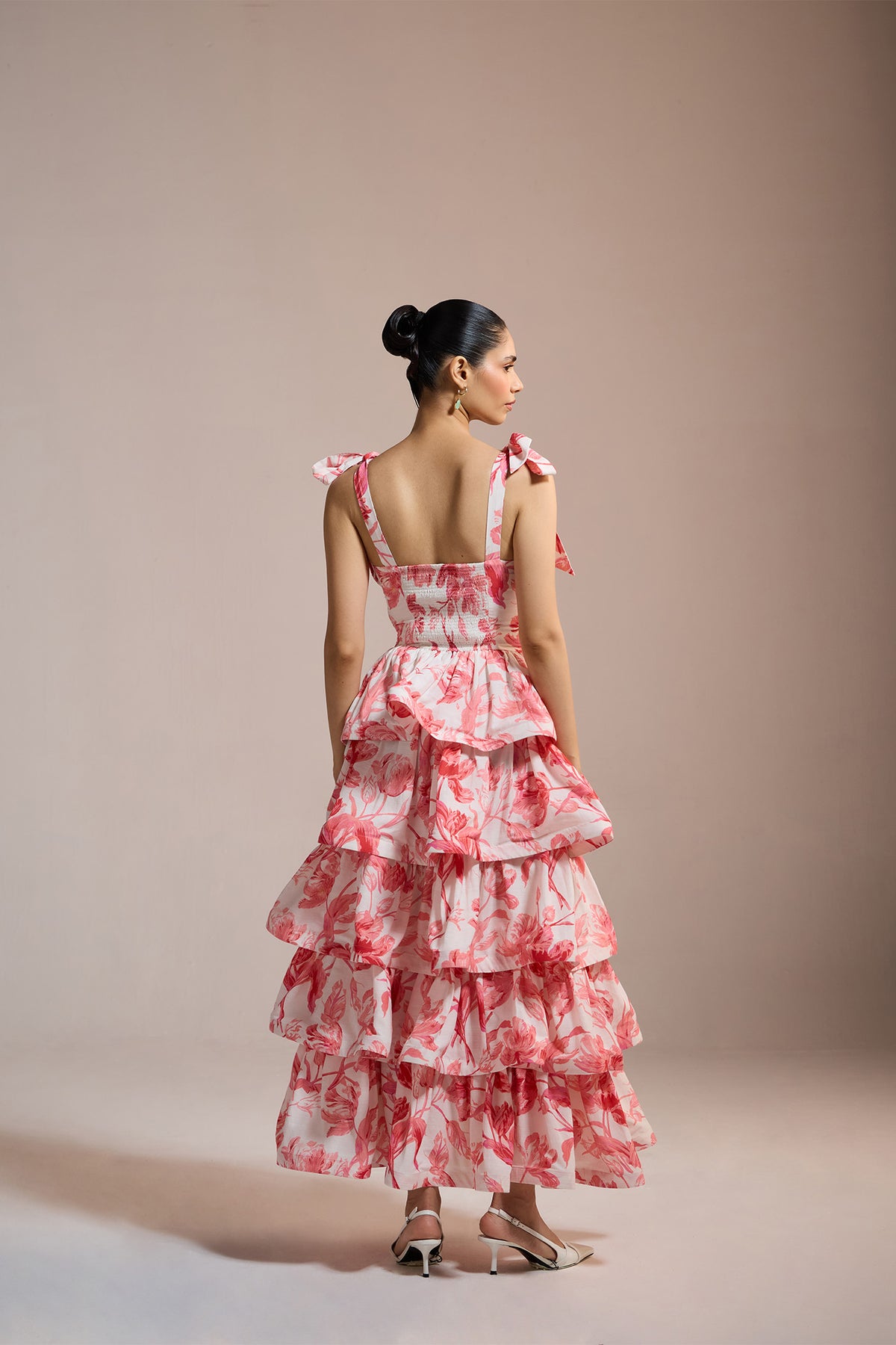 ROSE RUFFLE TIERED DRESS