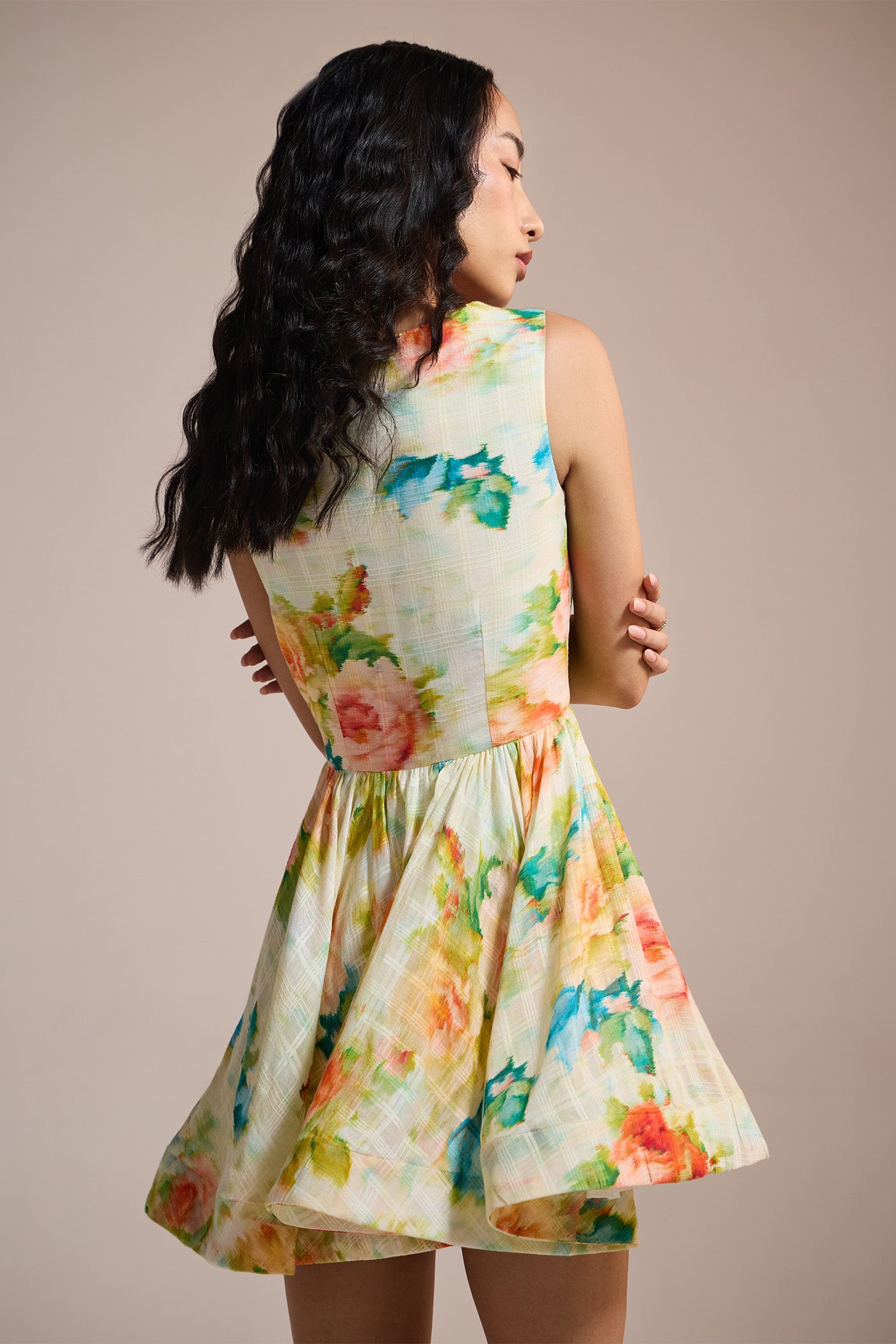 FLORAL WHIRL MINI DRESS