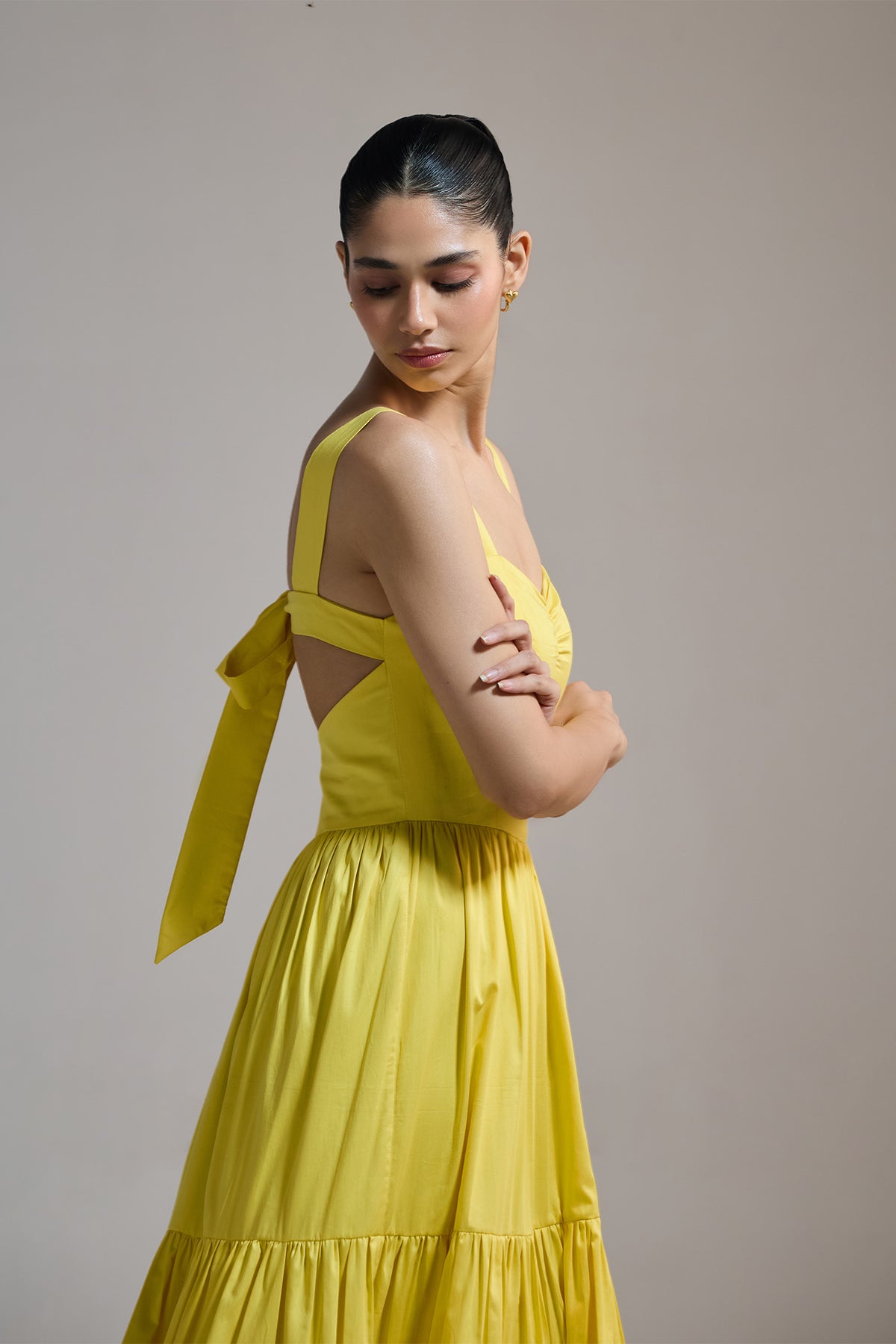 SUNBEAM TIERED MIDI DRESS
