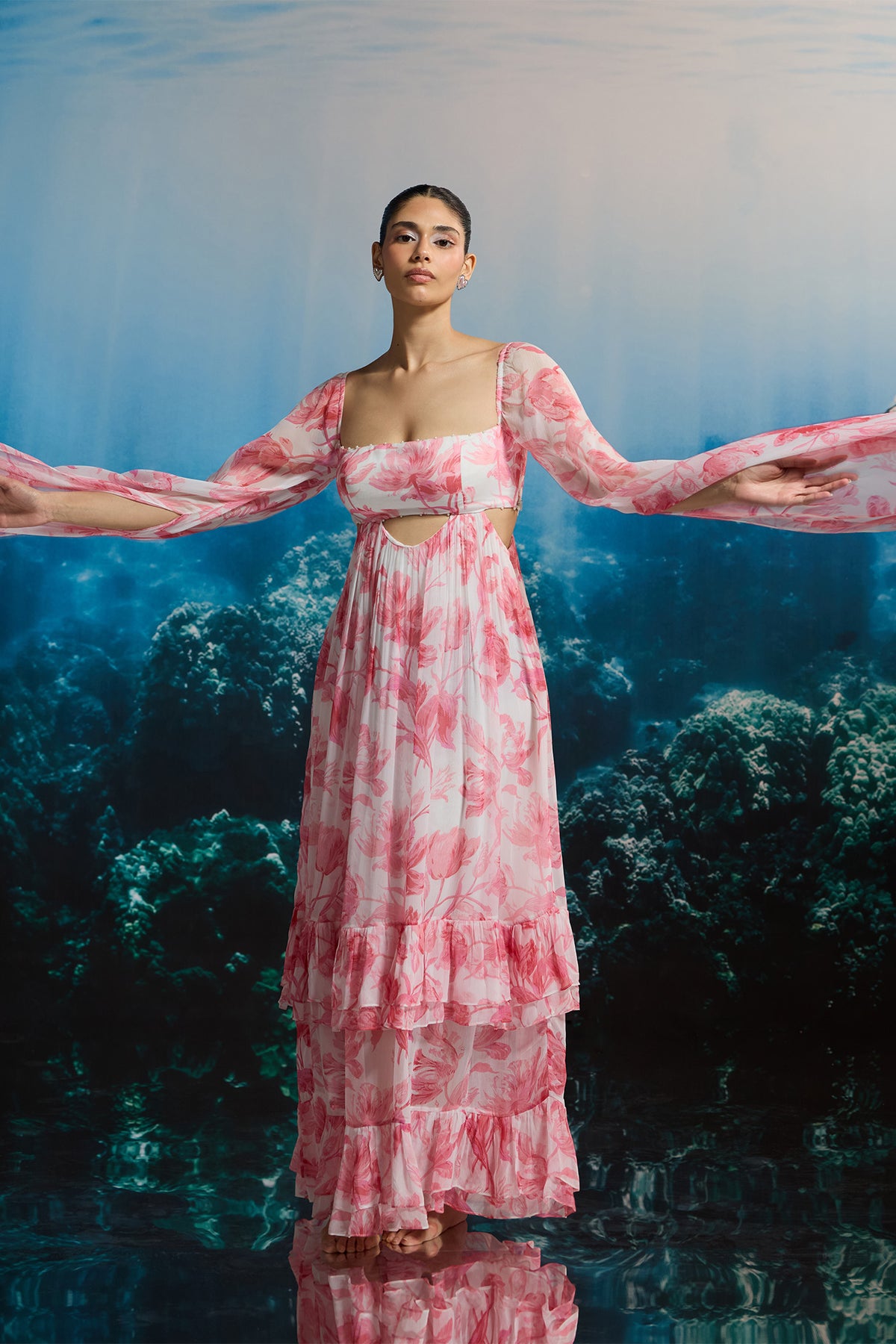 OCEAN BLOOM MAXI DRESS