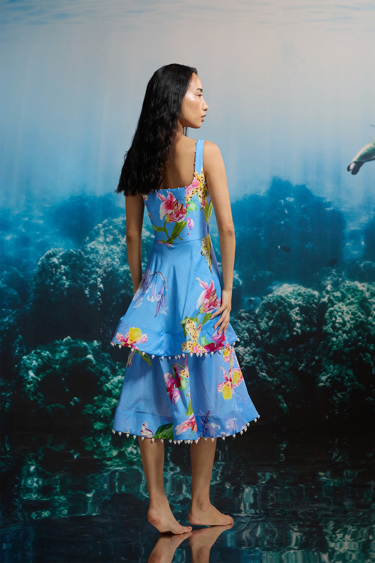 ORCHID BLUE TIERED DRESS