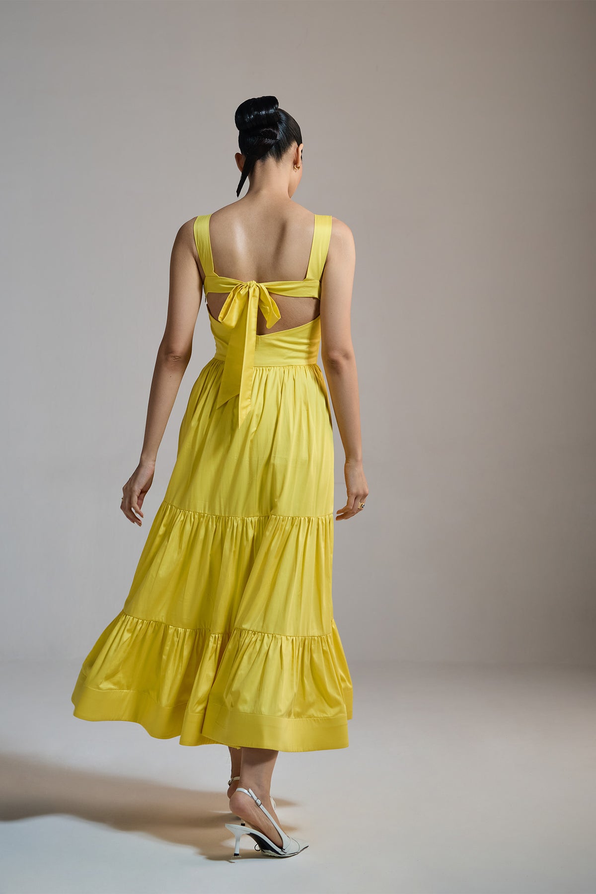 SUNBEAM TIERED MIDI DRESS