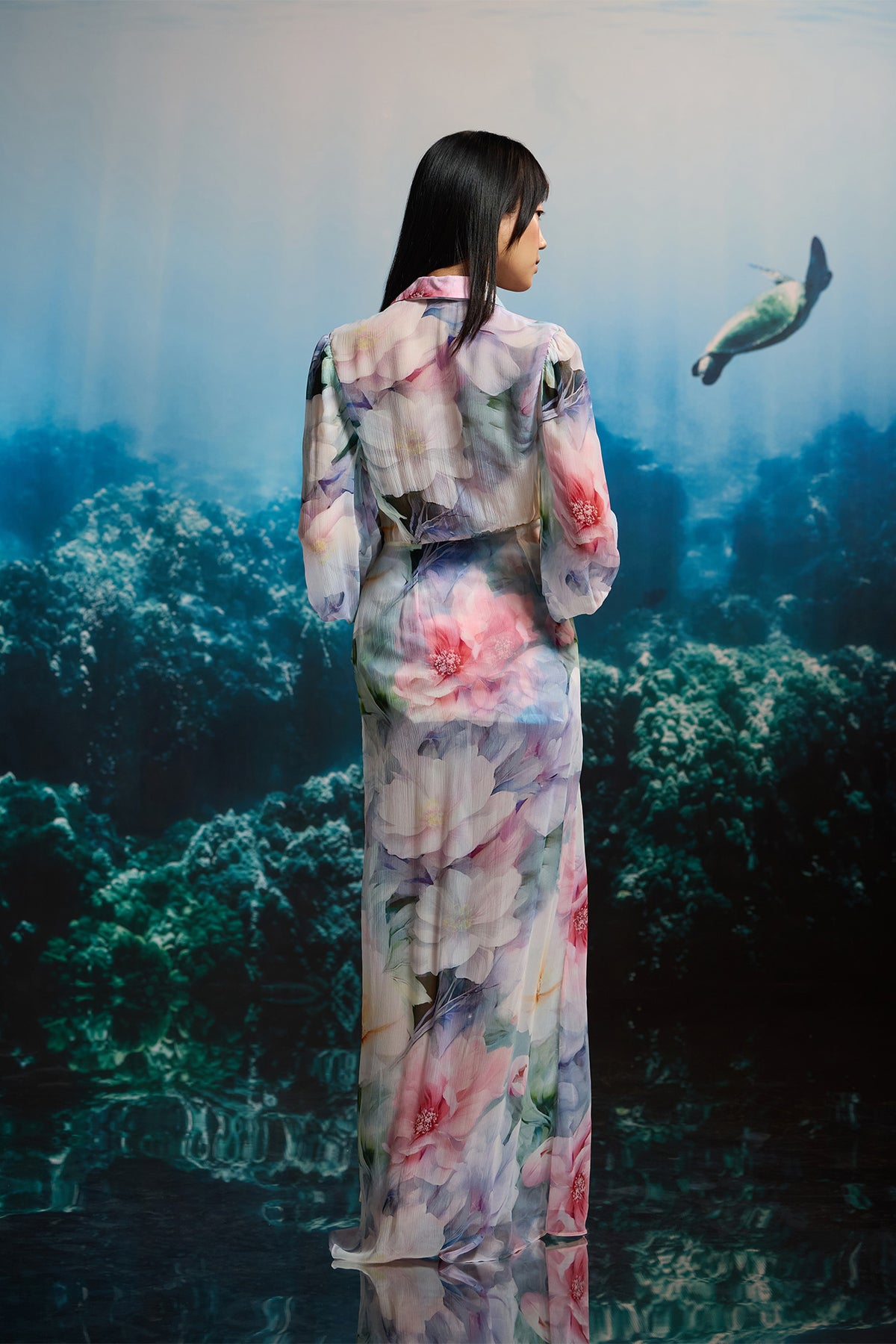 OCEAN BLOOM SHIRT DRESS