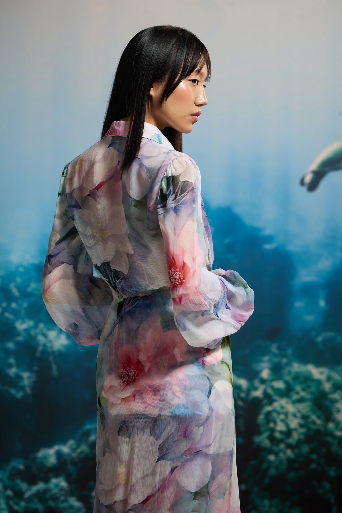 OCEAN BLOOM SHIRT DRESS