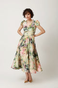 Botanical Romance Fit-and-Flare Midi Dress