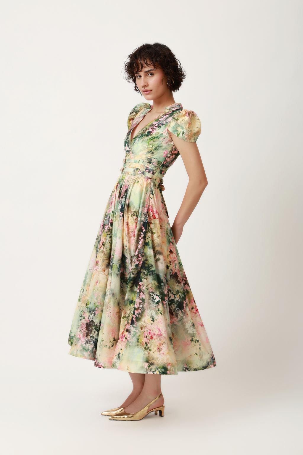 Botanical Romance Fit-and-Flare Midi Dress