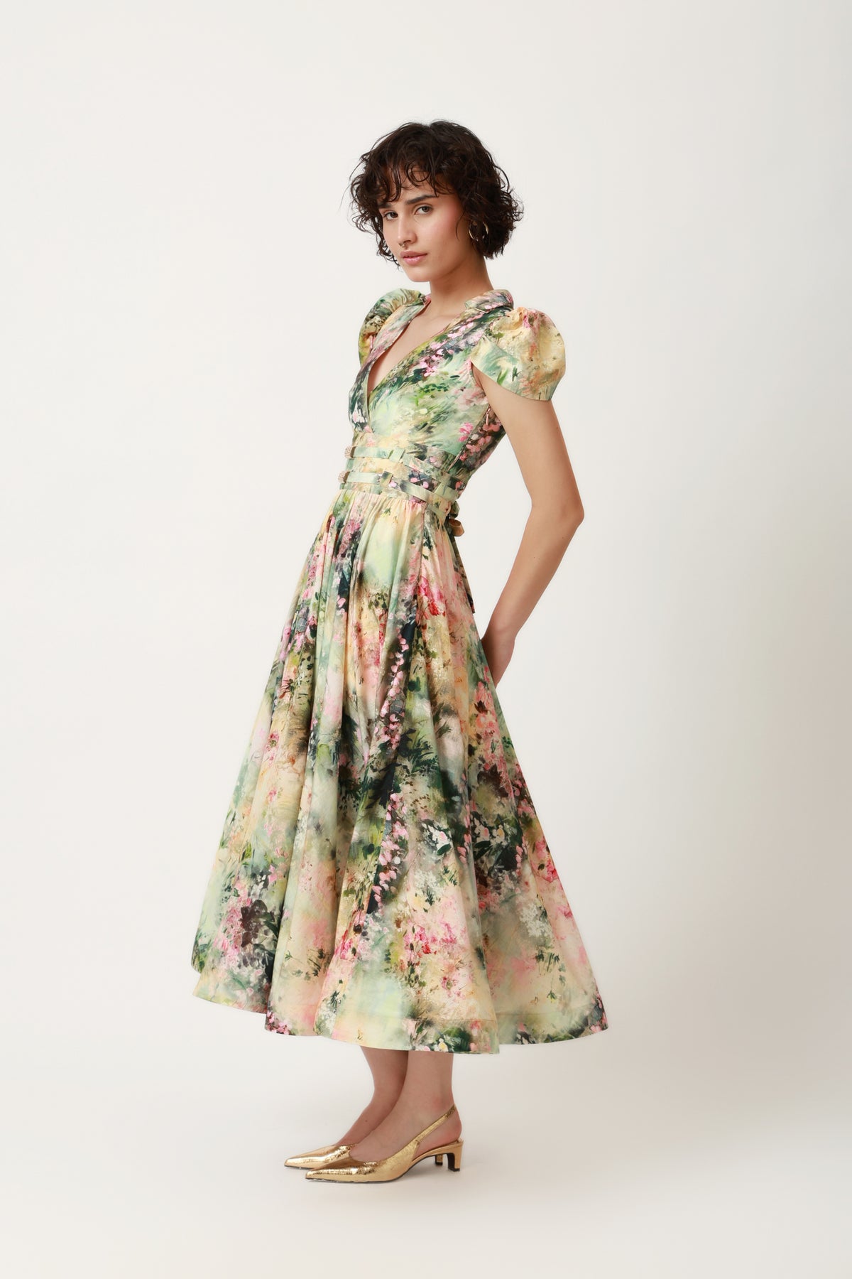 Botanical Romance Fit-and-Flare Midi Dress