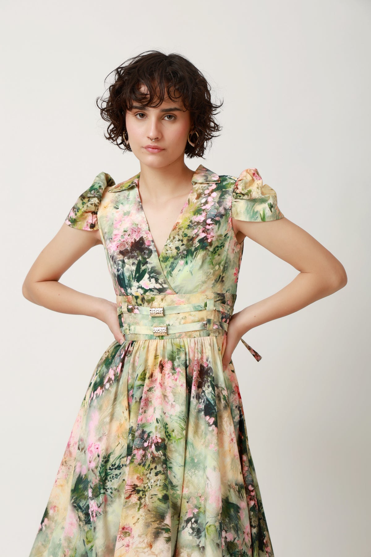 Botanical Romance Fit-and-Flare Midi Dress