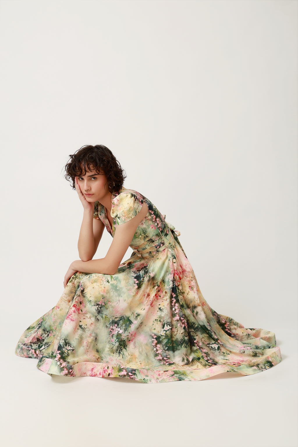 Botanical Romance Fit-and-Flare Midi Dress