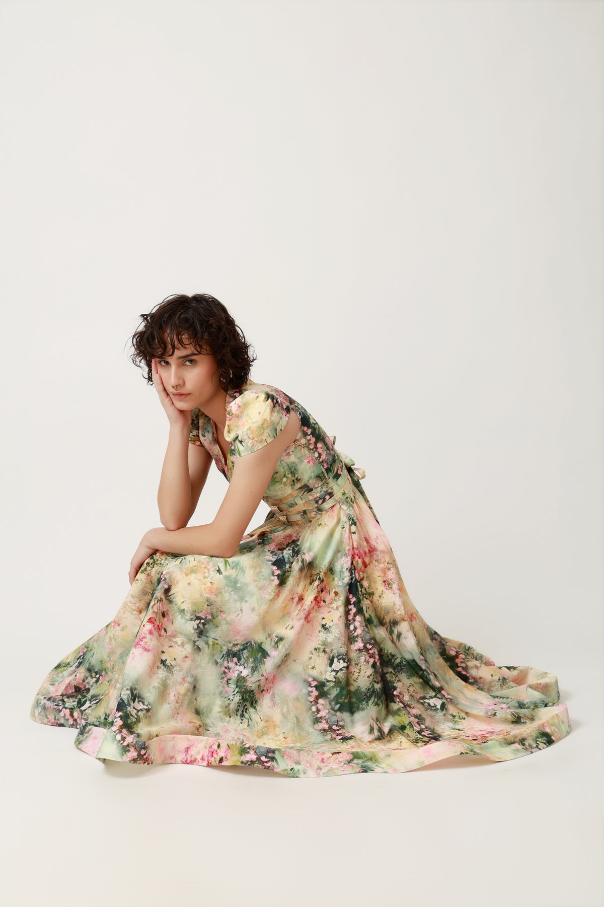 Botanical Romance Fit-and-Flare Midi Dress