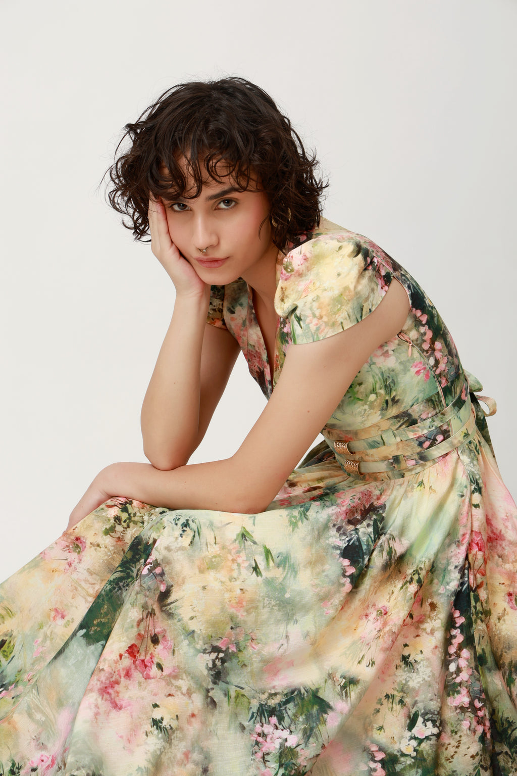 Botanical Romance Fit-and-Flare Midi Dress