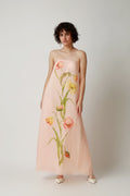 Blush Botanical Strapless Maxi Dress