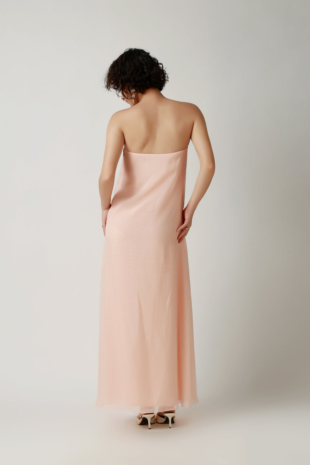 Blush Botanical Strapless Maxi Dress