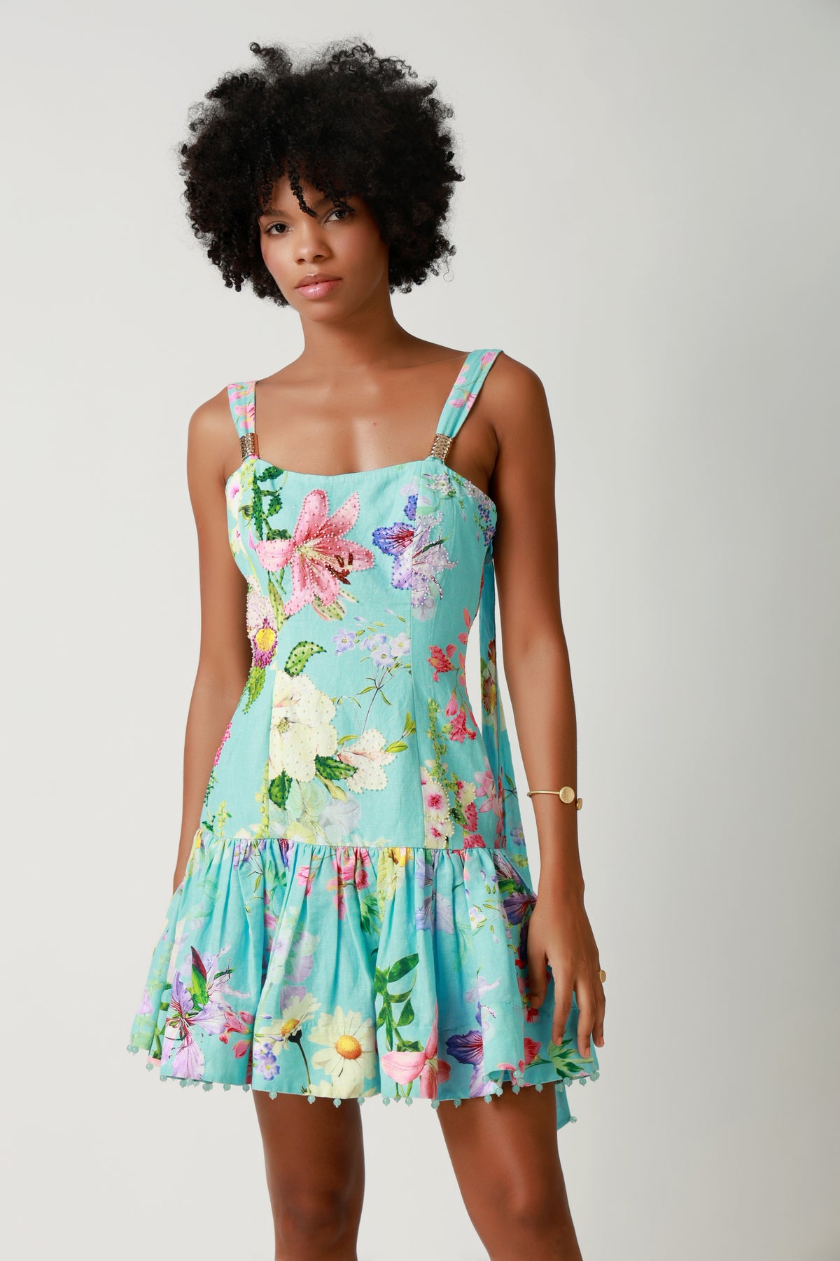 Tropical Bloom Tie-Back Sundress
