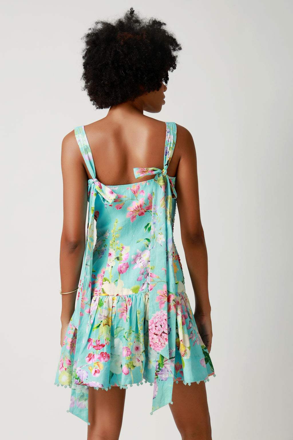 Tropical Bloom Tie-Back Sundress