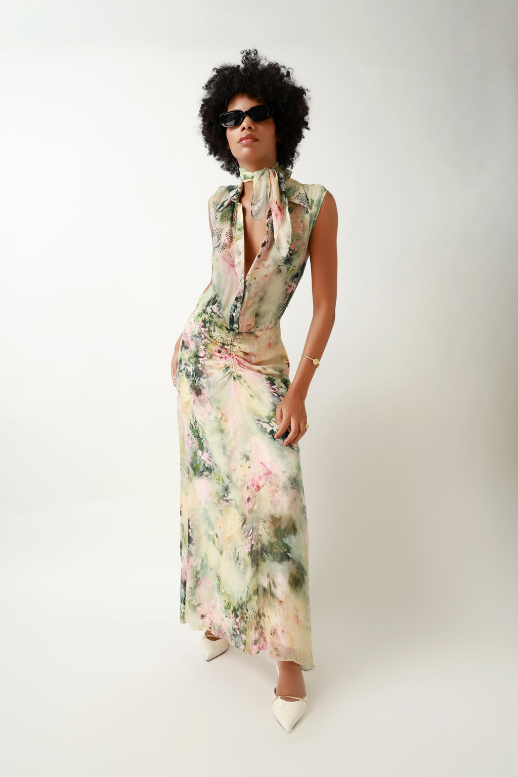 Botanical Garden Shirtwaist Maxi Dress