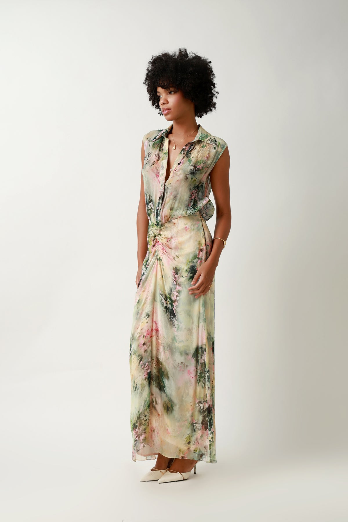 Botanical Garden Shirtwaist Maxi Dress