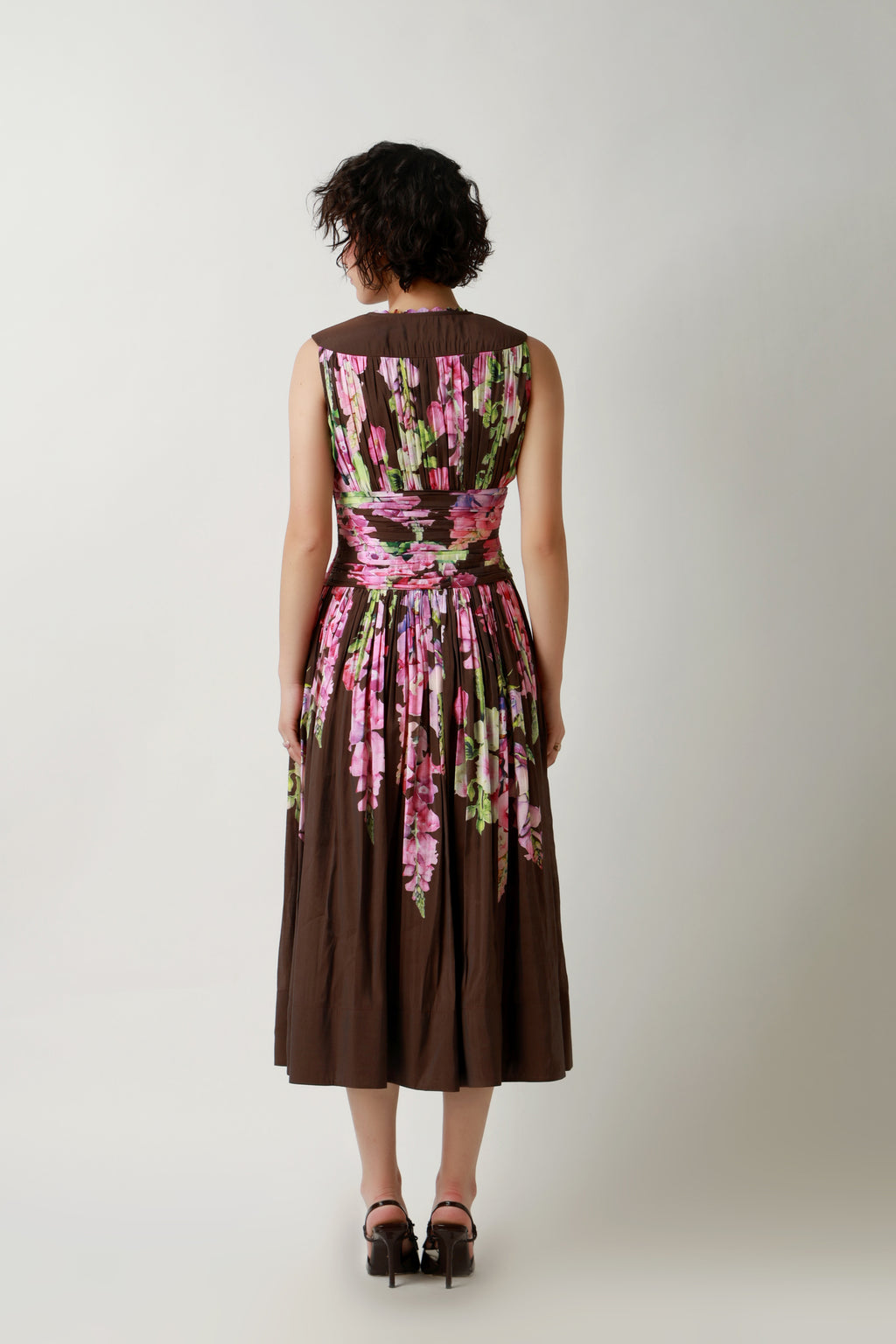 Petal Noir Midi Dress