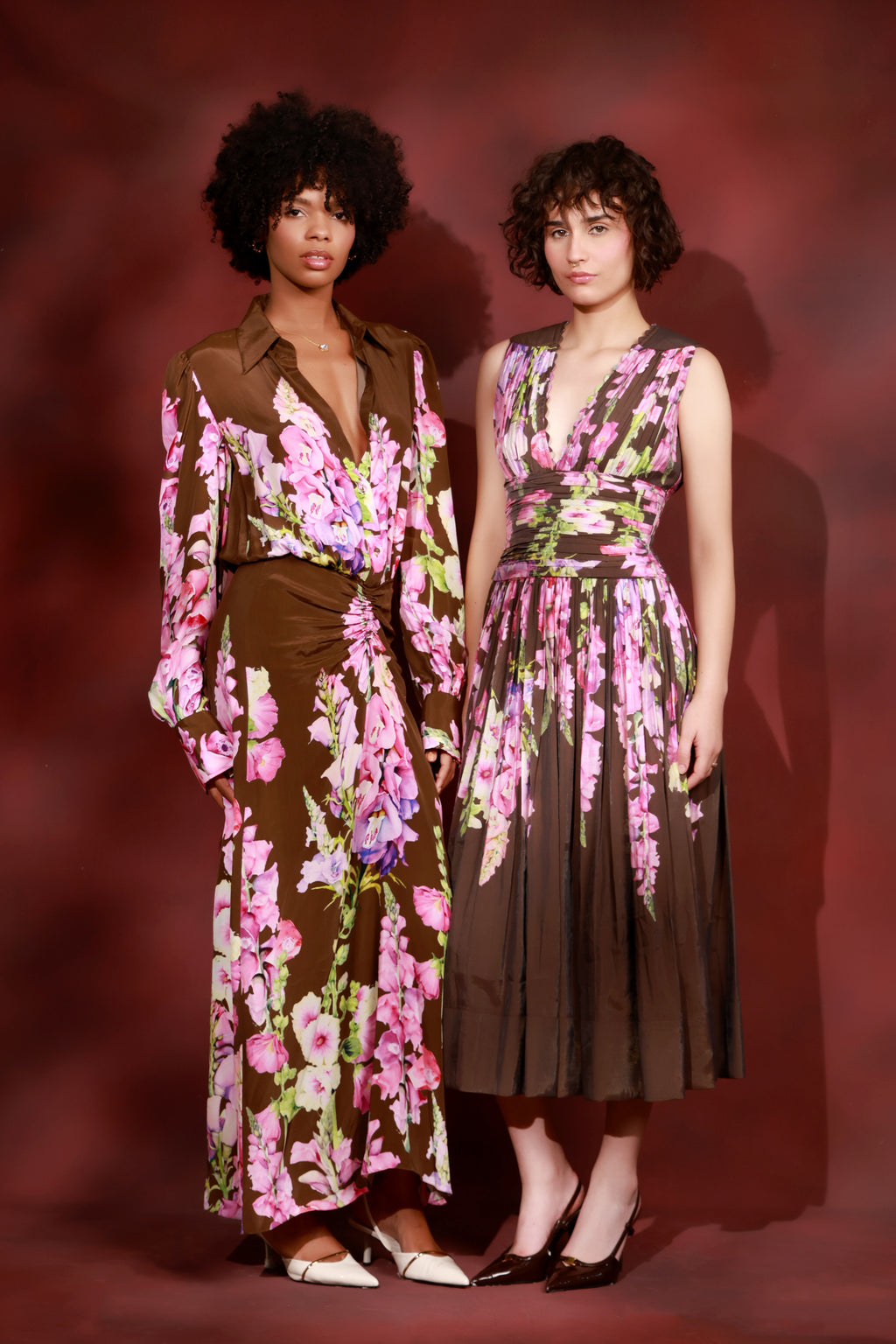 Petal Noir Midi Dress