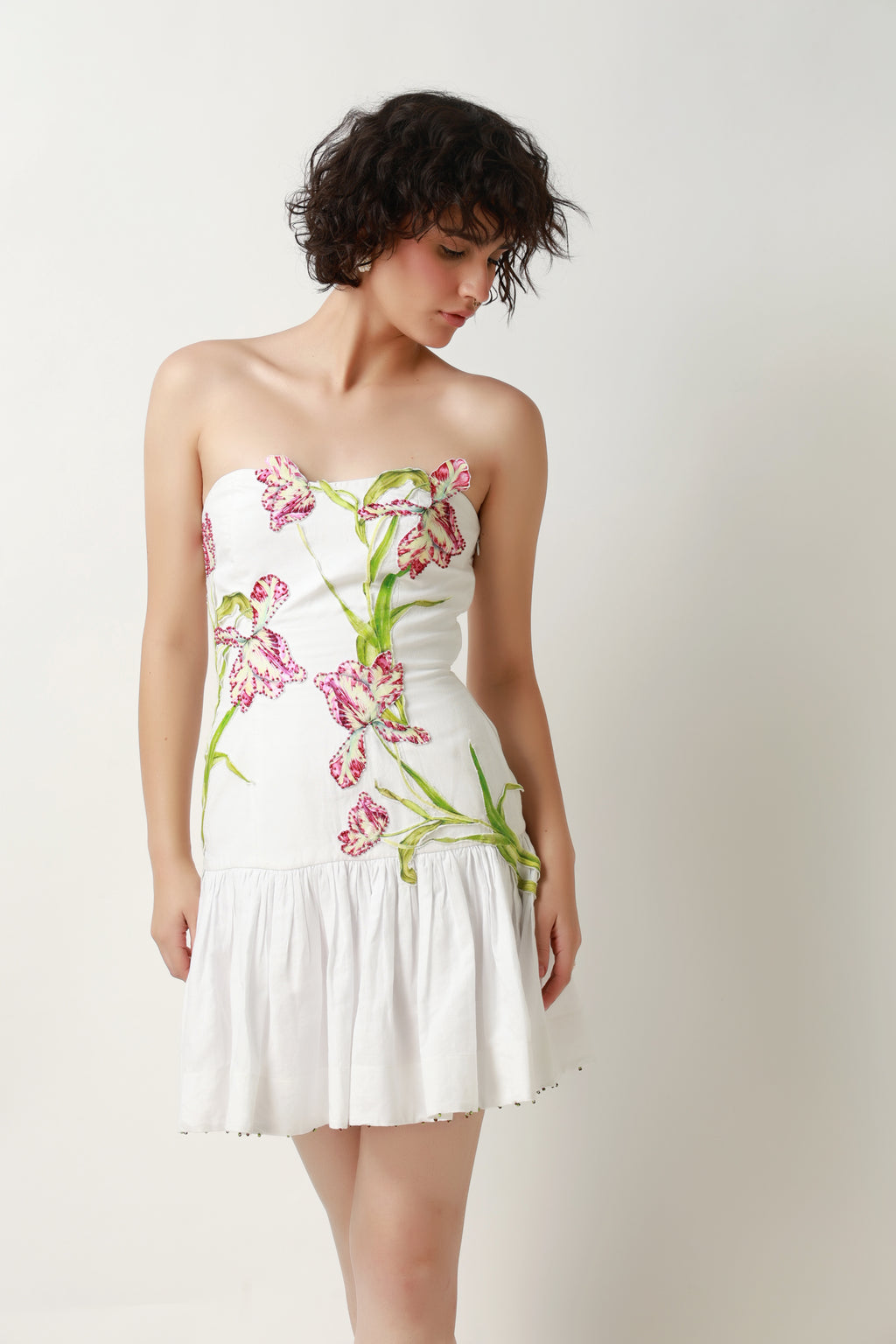 White Lily Corset Mini Dress