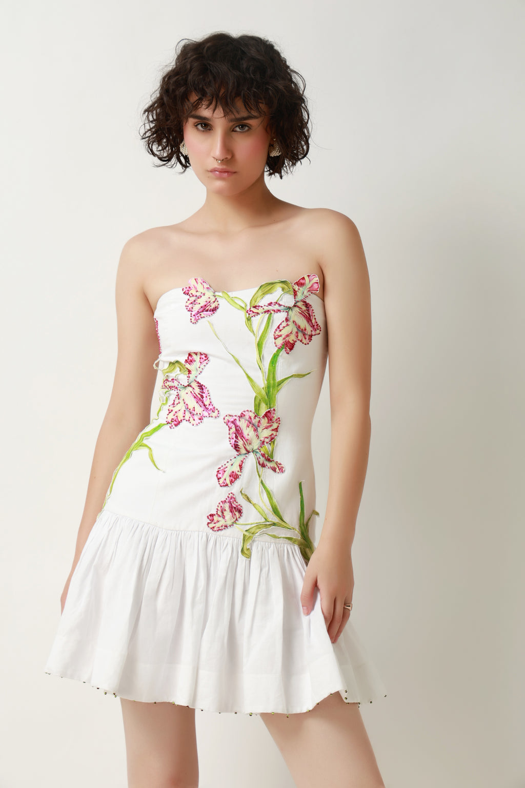 White Lily Corset Mini Dress