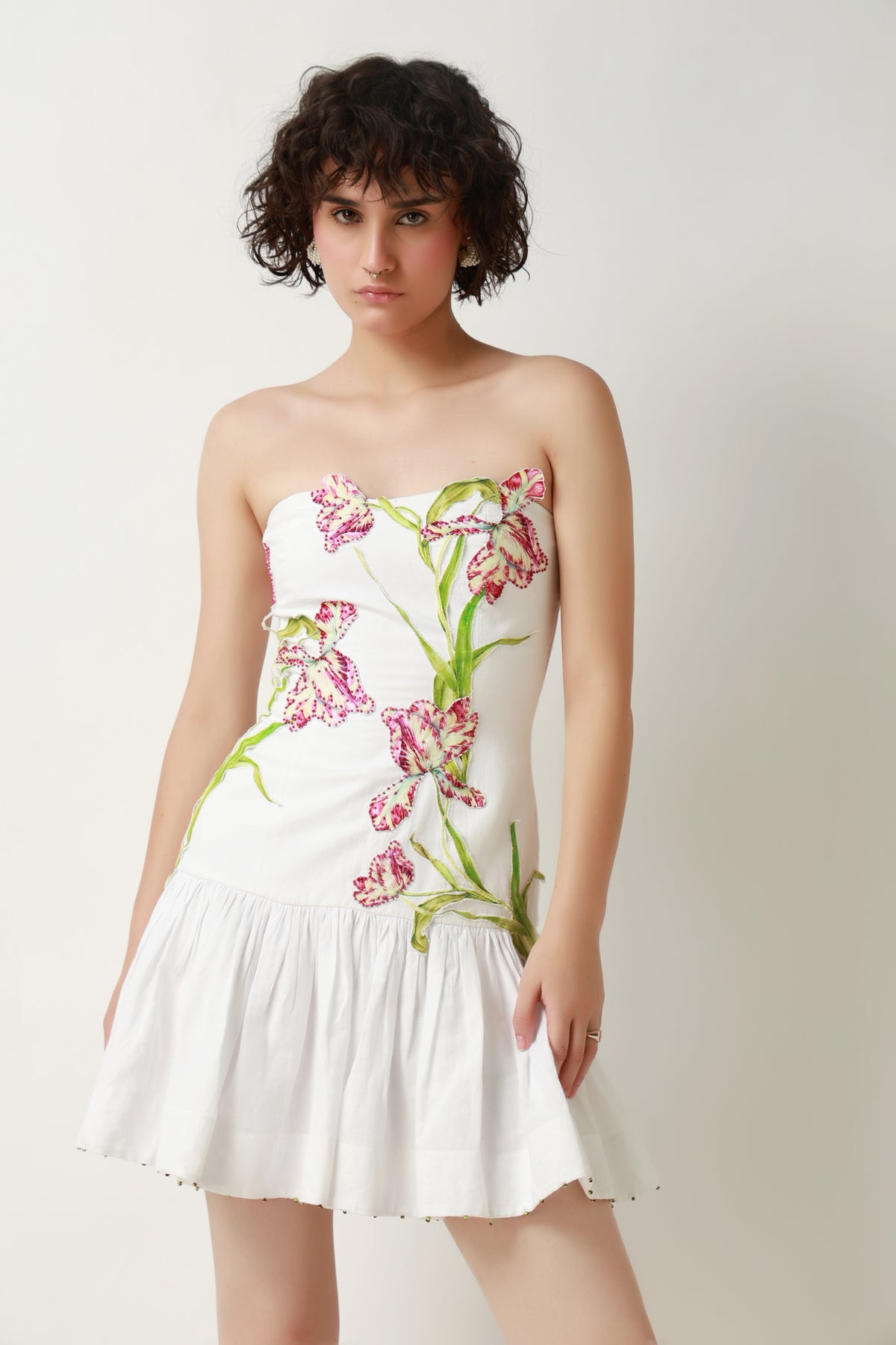 White Lily Corset Mini Dress