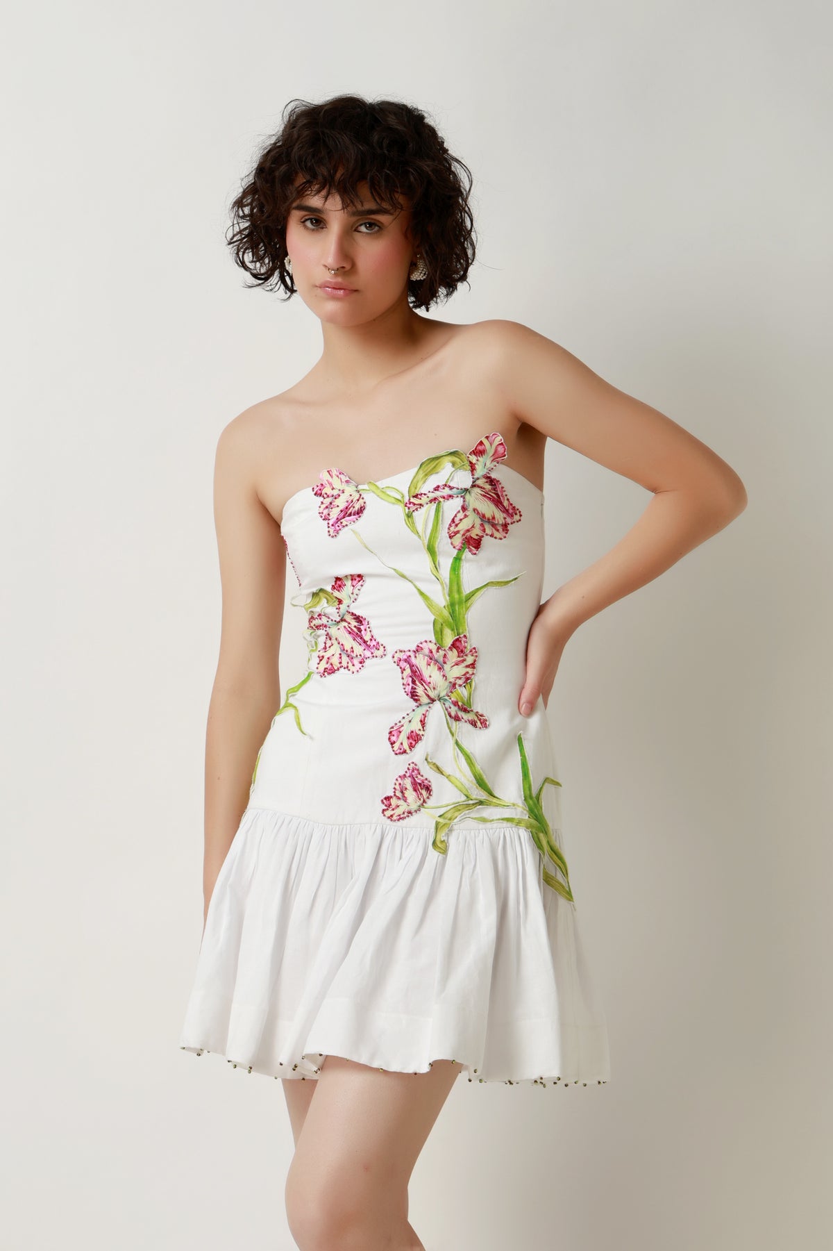 White Lily Corset Mini Dress