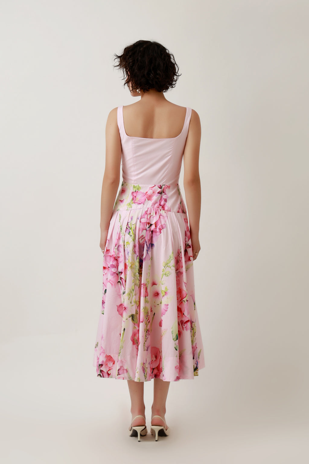 Blush Garden Floral Midi Dress
