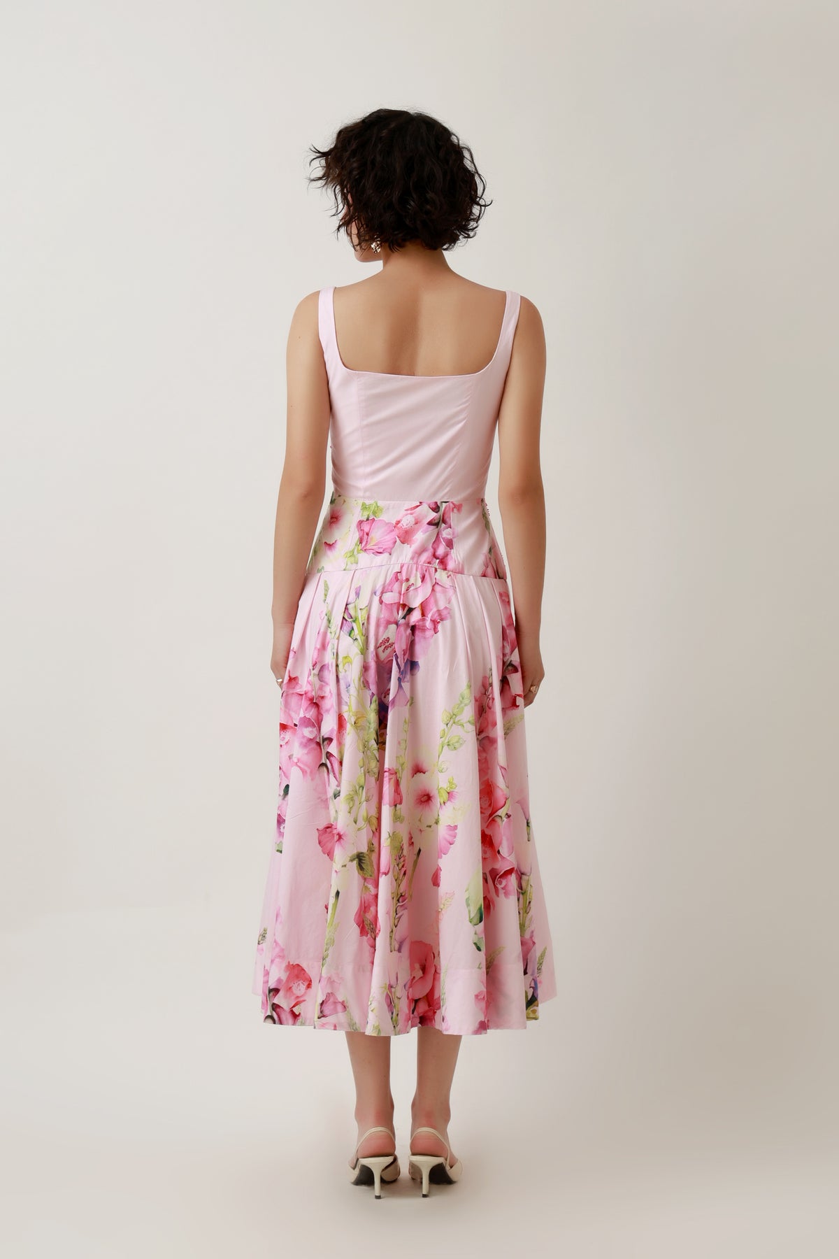 Blush Garden Floral Midi Dress