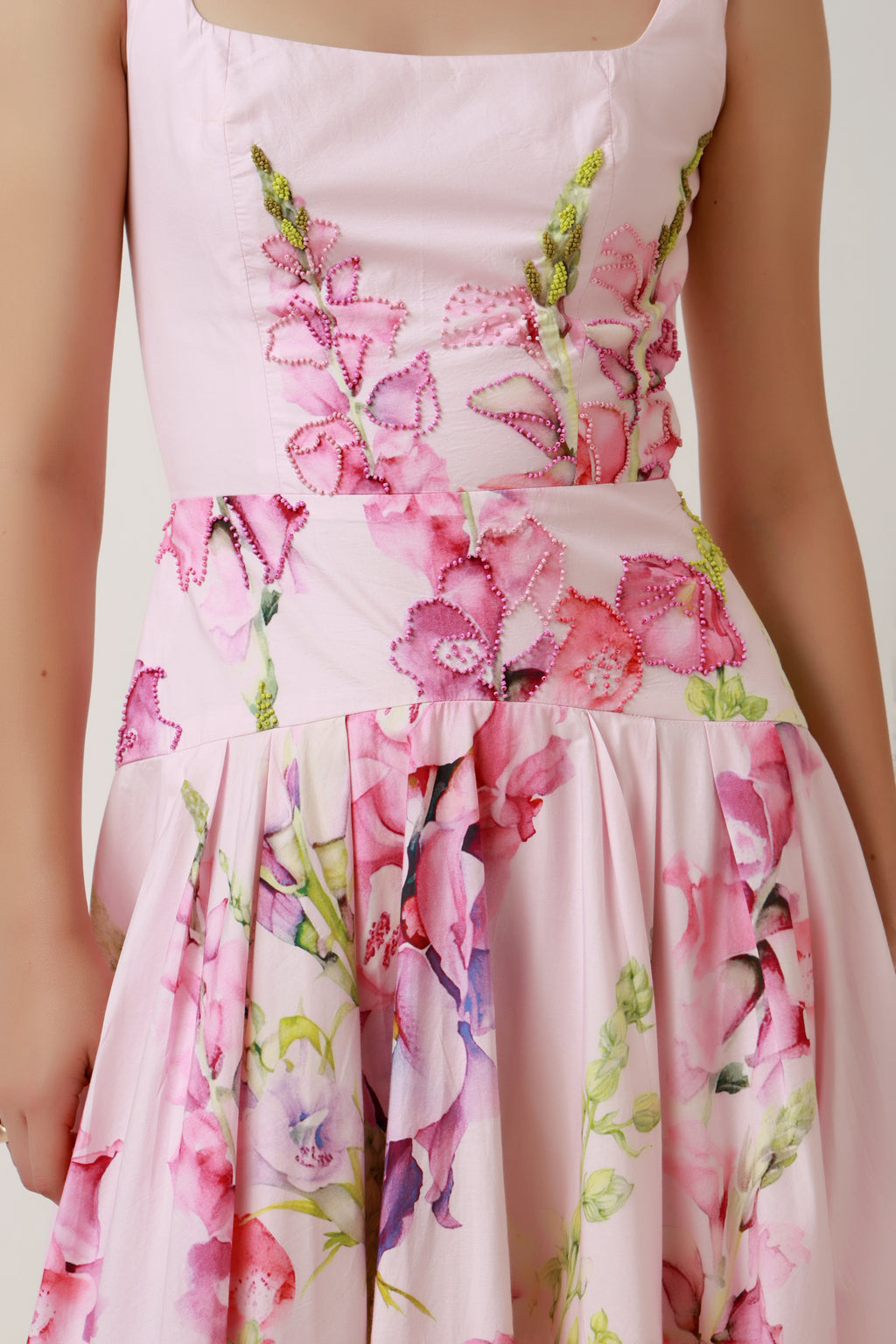 Blush Garden Floral Midi Dress