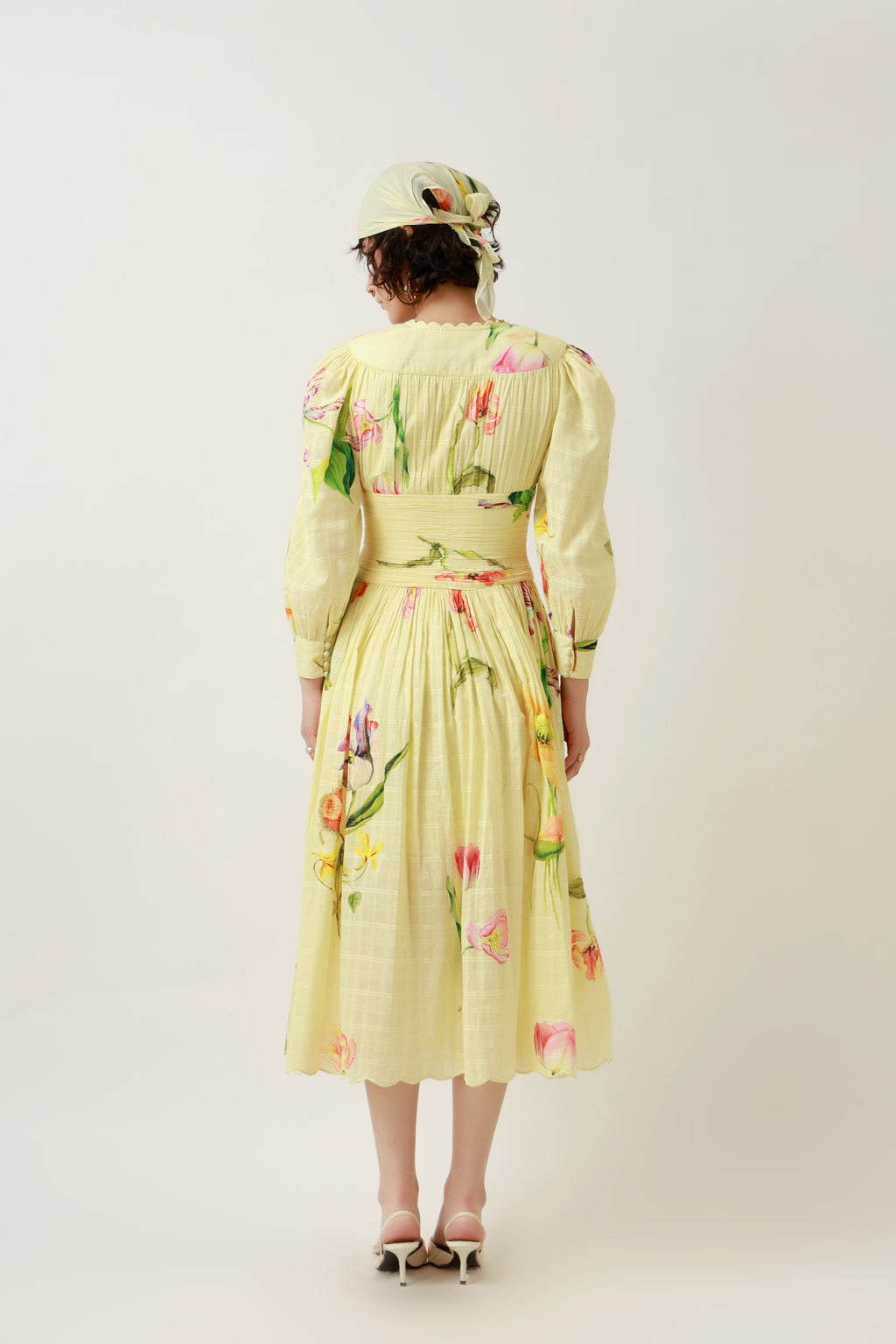 Lemon Bloom Midi Dress