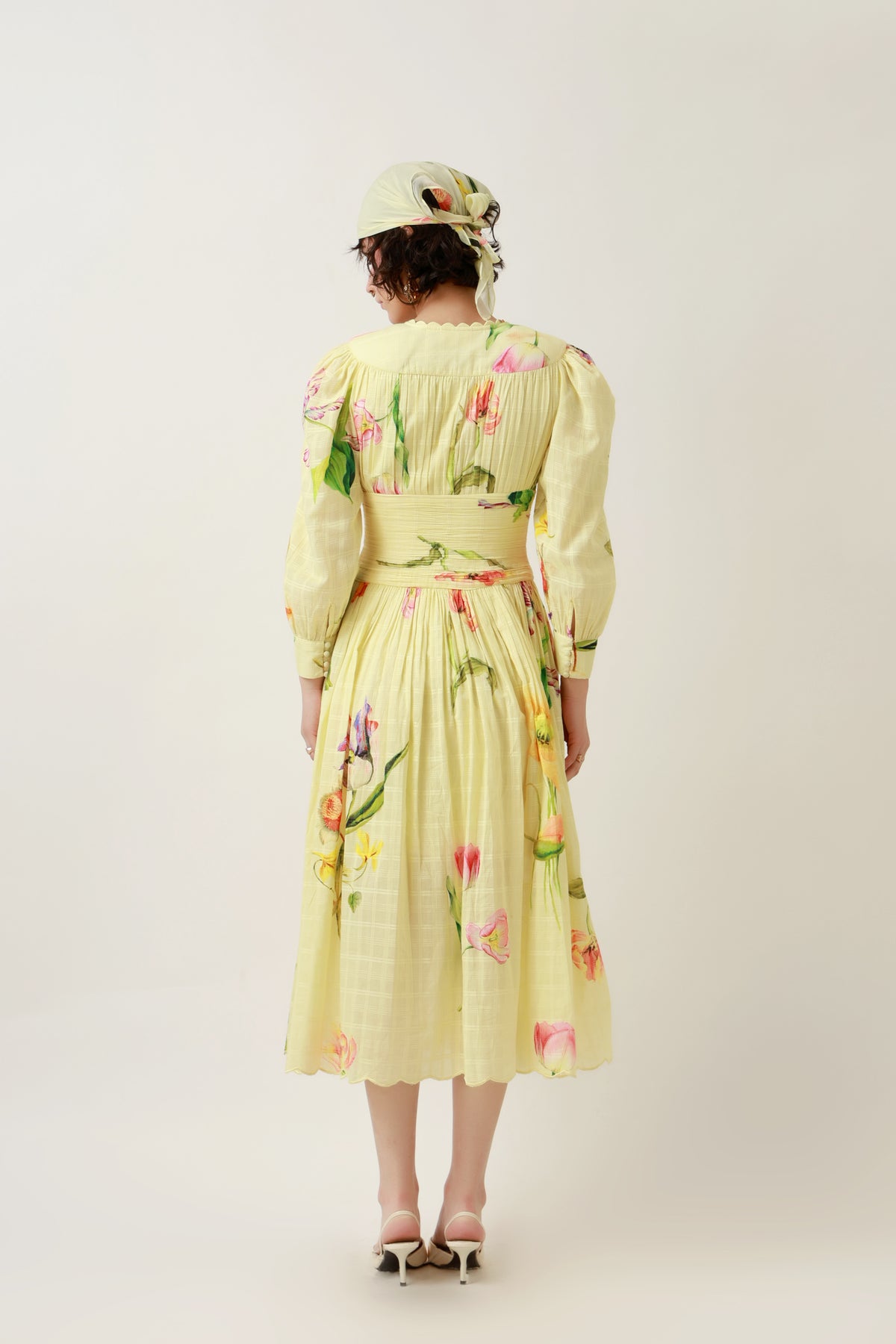 Lemon Bloom Midi Dress