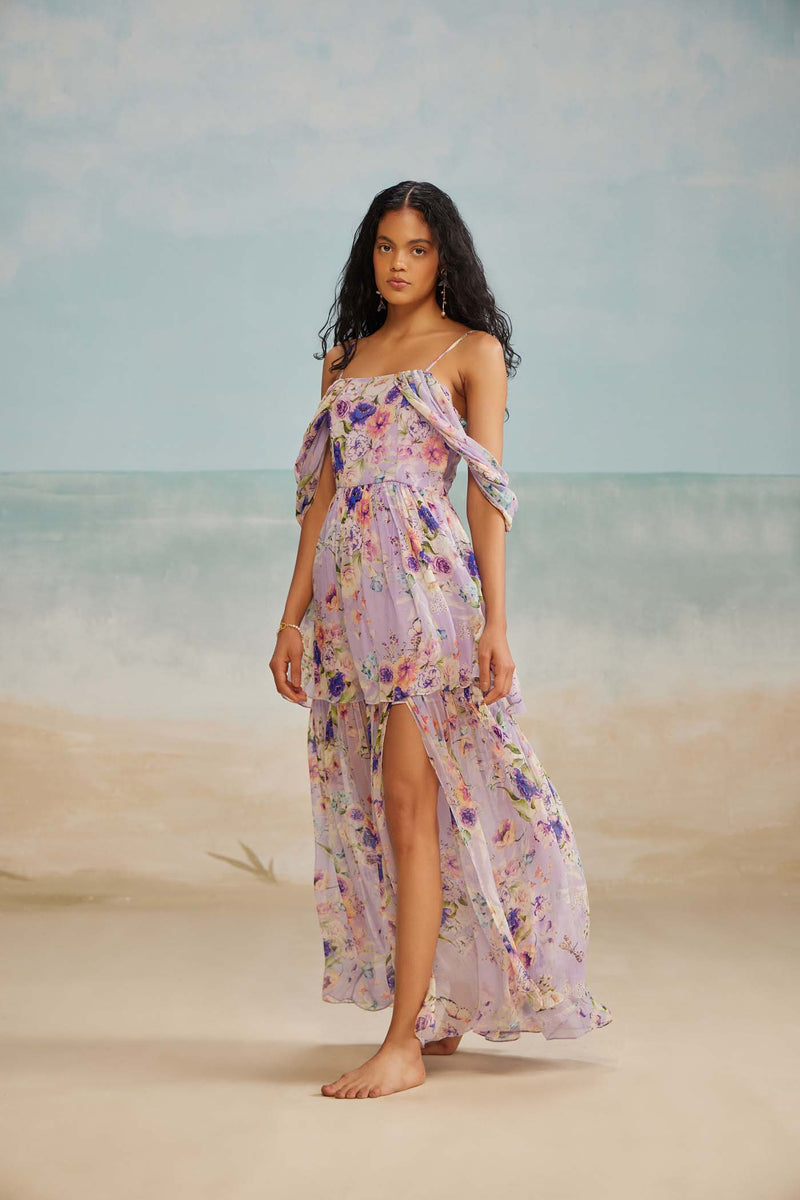 Lilac Strappy Beach Dress