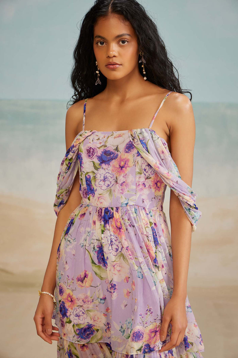 Lilac Strappy Beach Dress