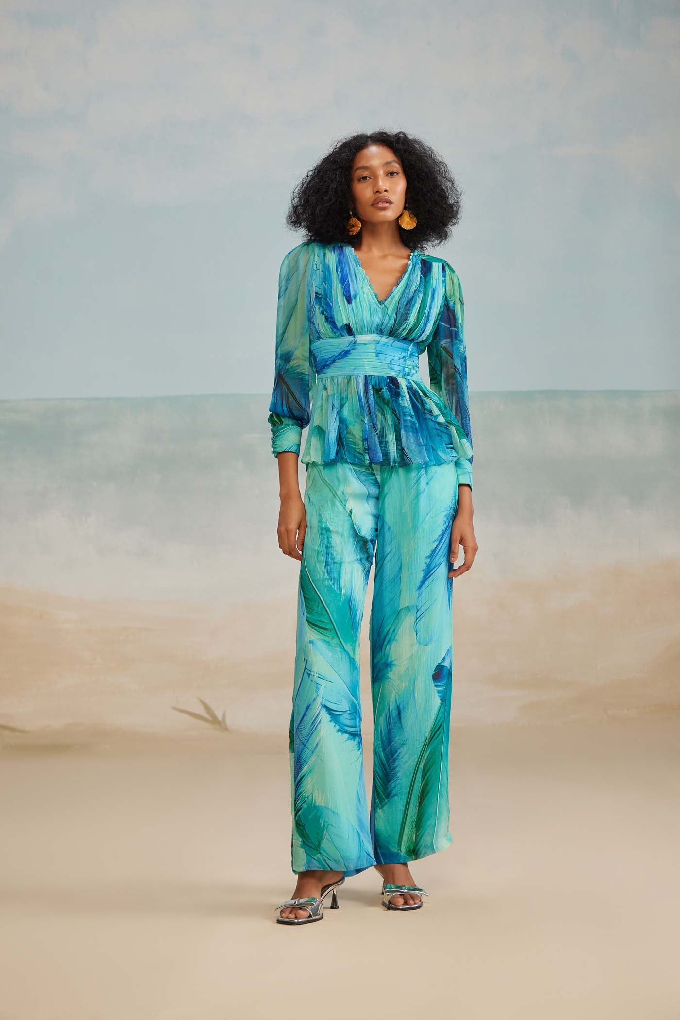 Darla Feather Fit And Flare Pants