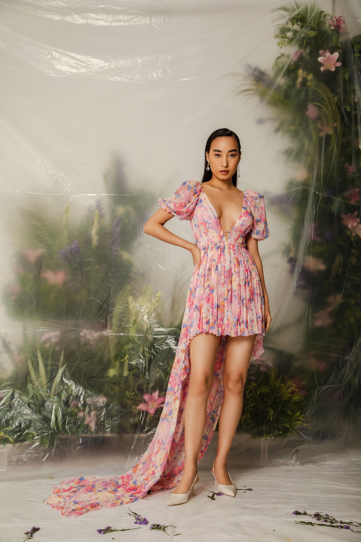 Manami High Low Long Trail Dress