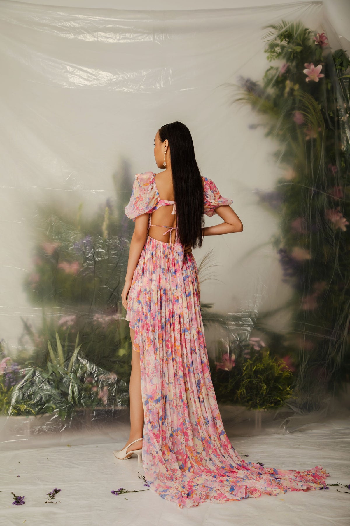 Manami High Low Long Trail Dress
